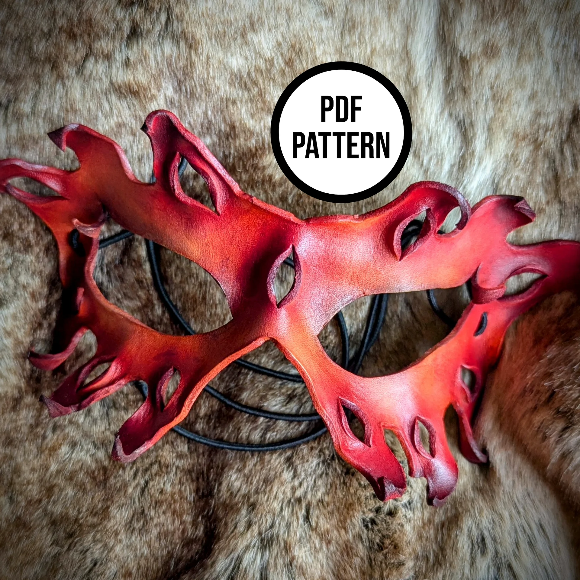 Flames Mask PDF Pattern for Leather product image (4)
