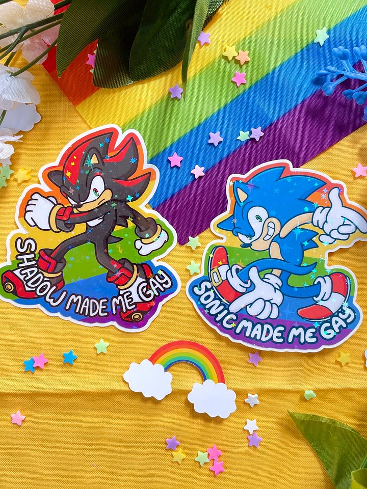 Sonic and Shadow Gay Stickers product image (1)