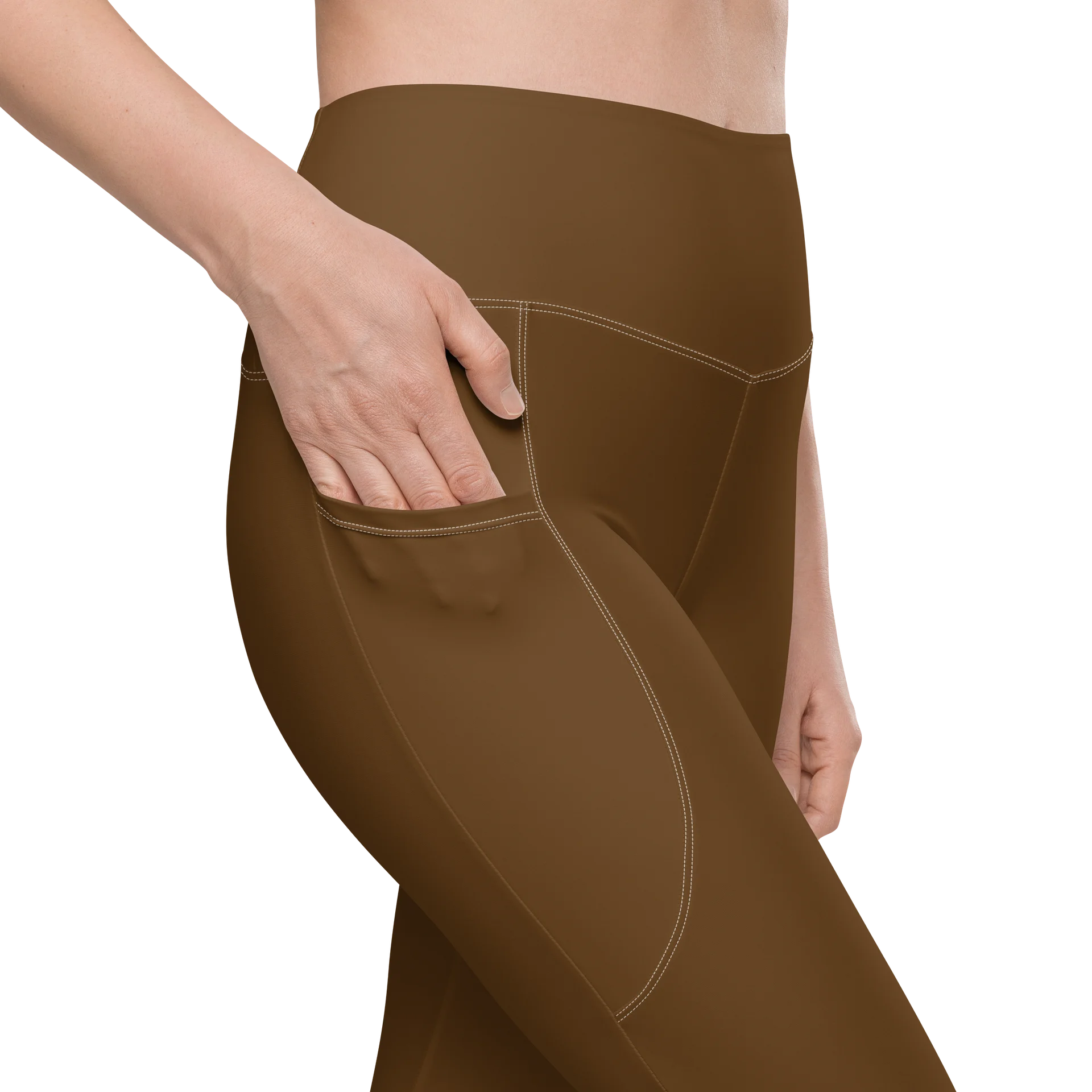 Brown Leggings with Pockets product image (9)