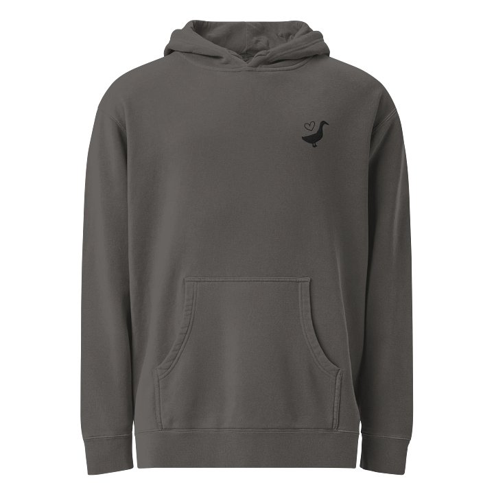Washed Out Embroidered Goose Love Hoodie Set (Black) product image (8)