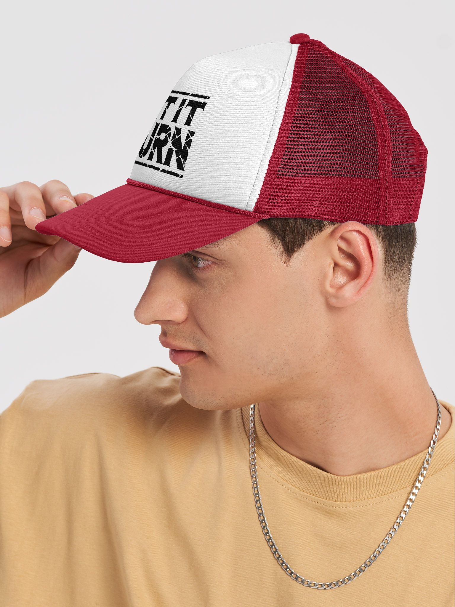 LET IT BURN – Redneck Trucker Hat (red) product image (7)