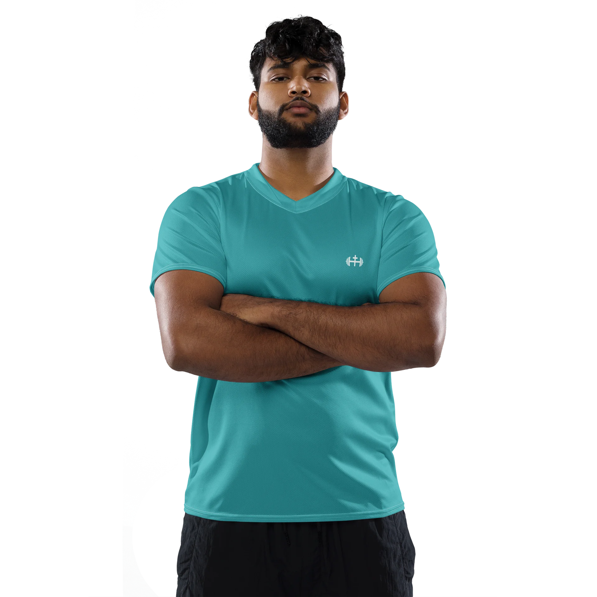 His House Mens Performance V-Neck T-Shirt - Teal product image (2)