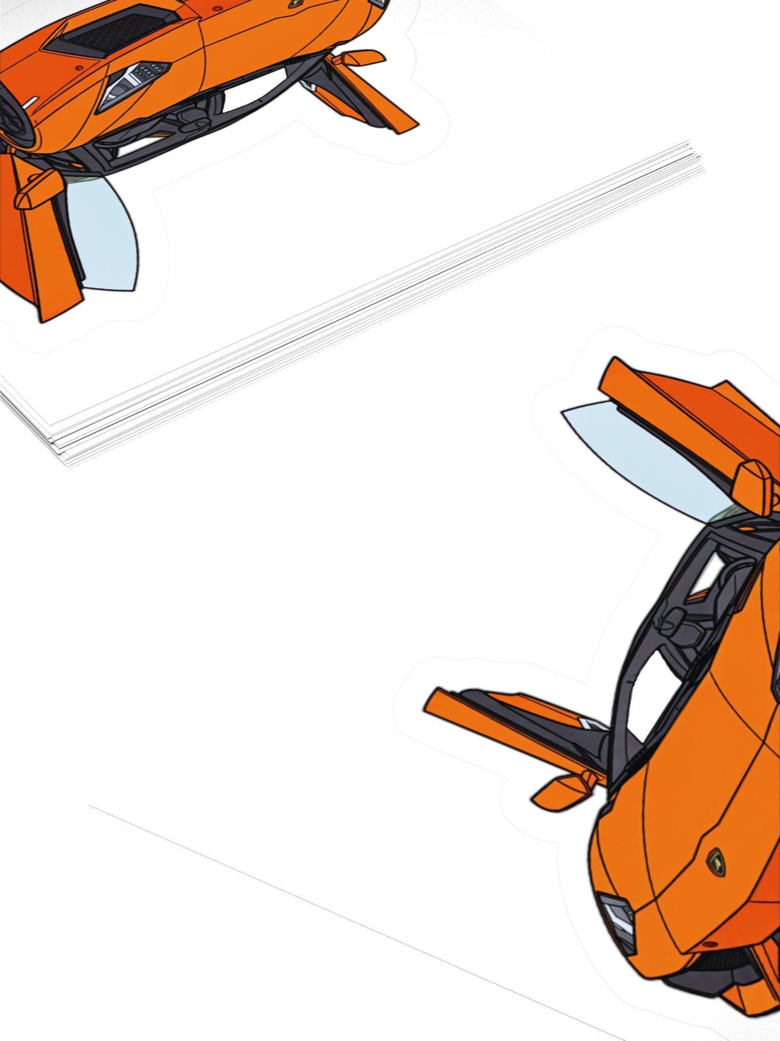 Orange Lamborghini Aventador Sticker (Retro, Sketch, Silhouette) product image (11)