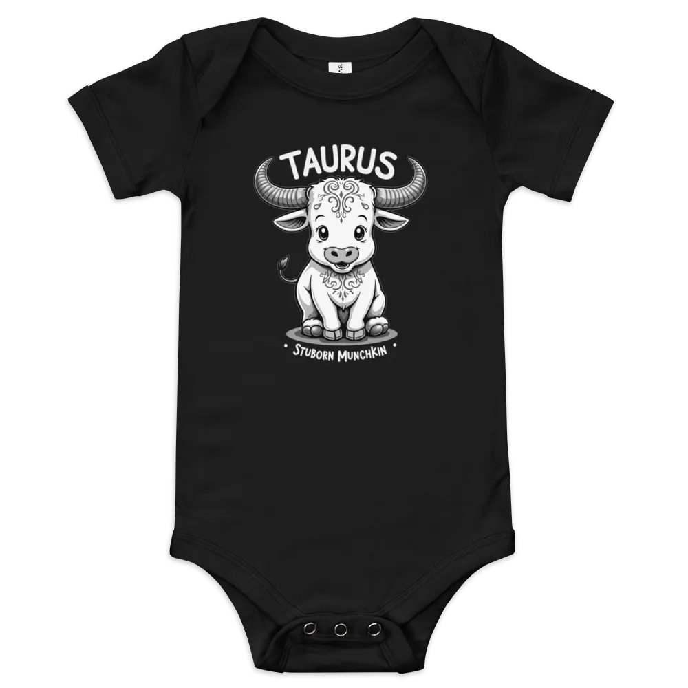 Taurus Stubborn Munchkin Baby Onesie product image (1)