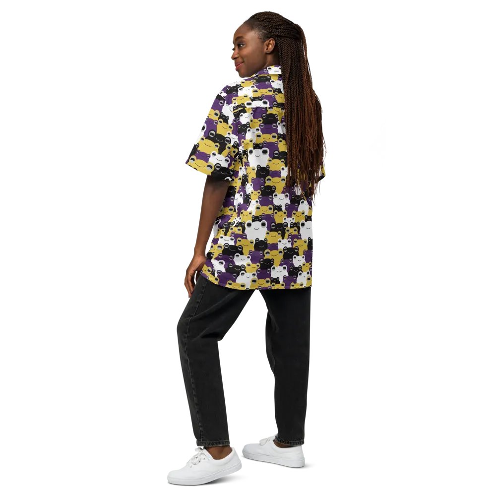 Frog-waiian Shirt Nonbinary Flag Colors product image (12)