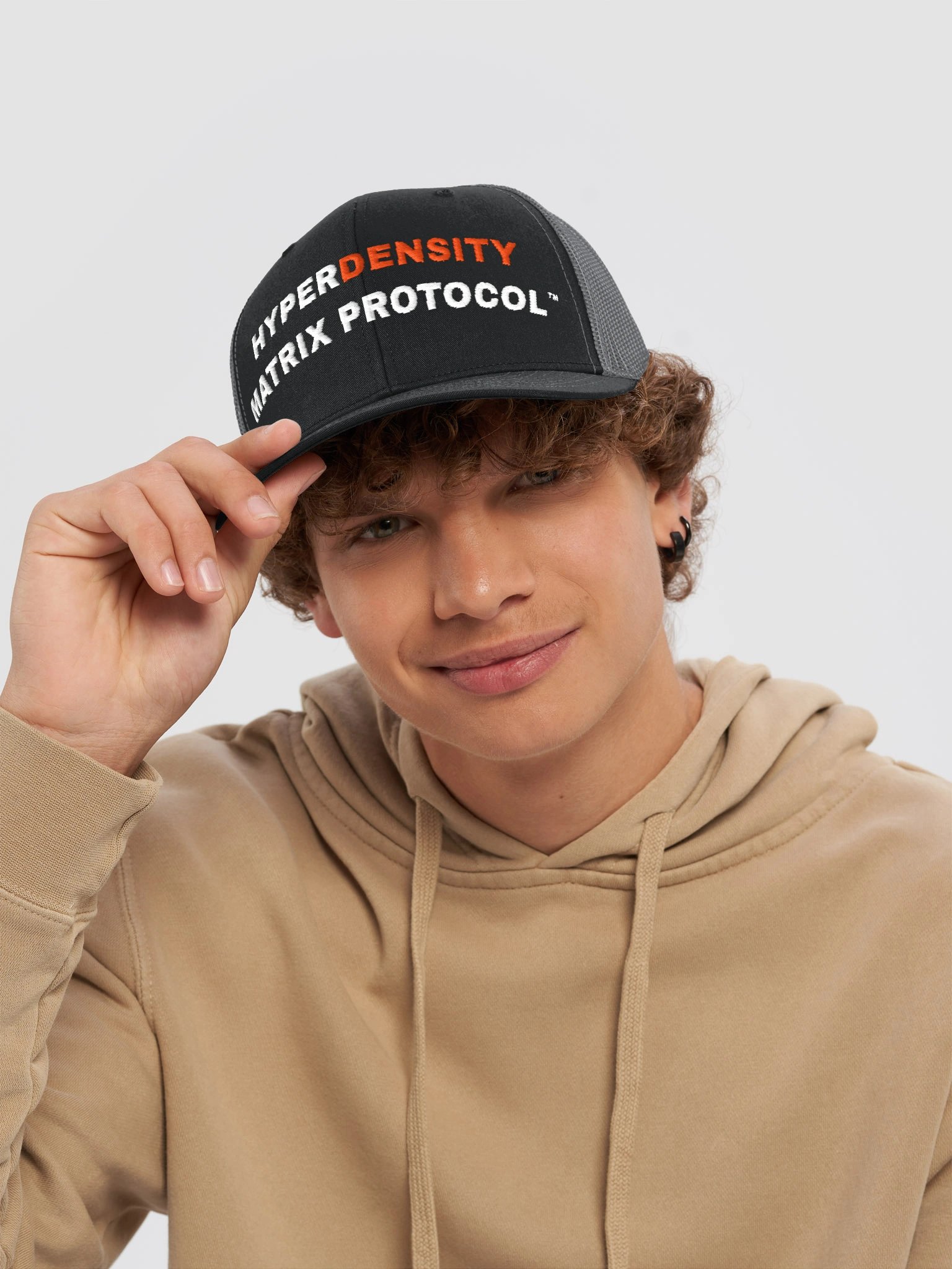Hyperdensity Matrix Protocol™ Arched Logo Trucker Hat (Orange) product image (6)