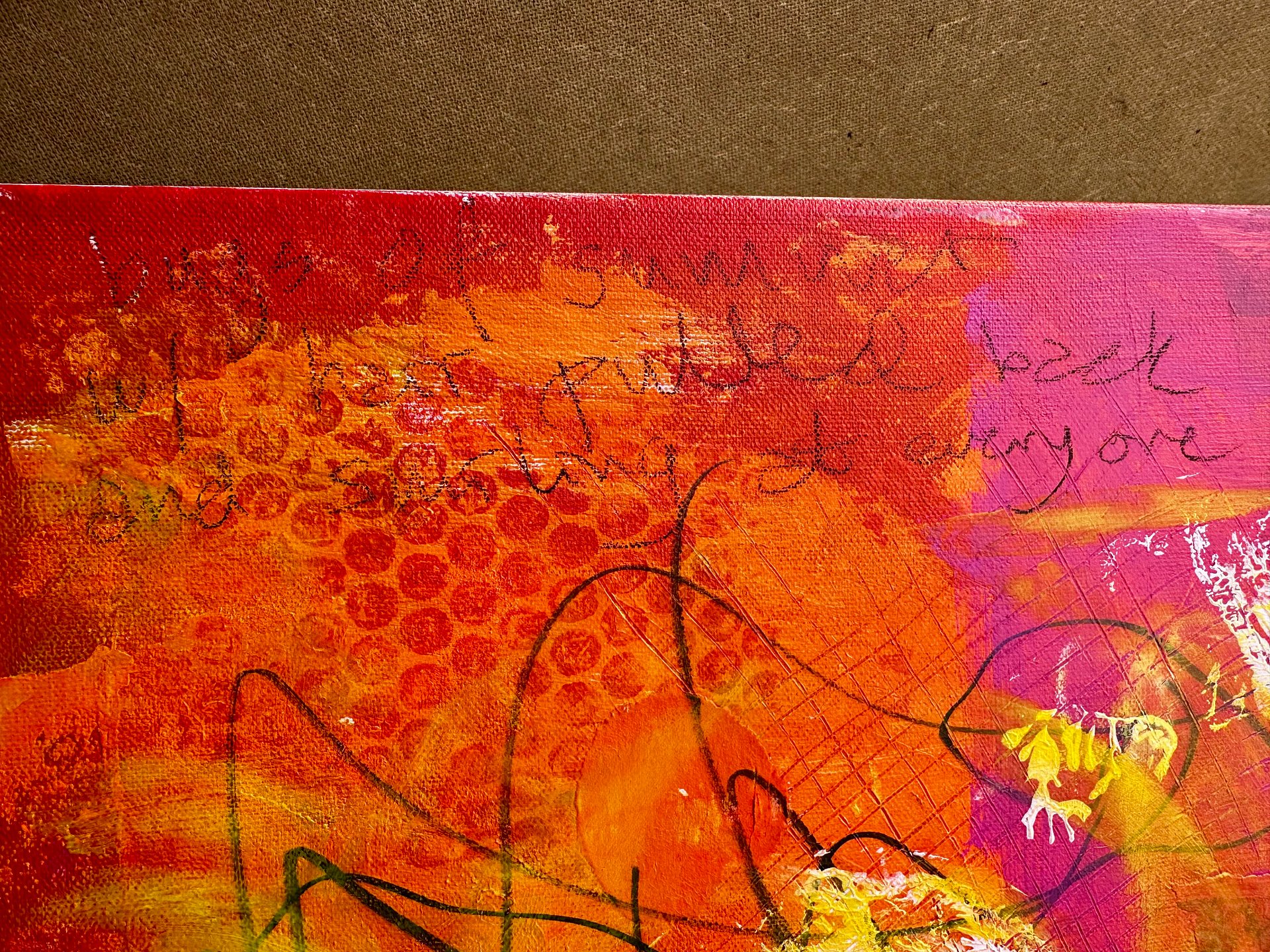 'smiling at everyone' original acrylic painting on canvas product image (6)