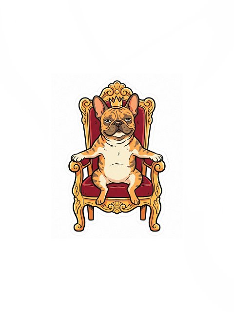 French Bulldog on the Throne Poster