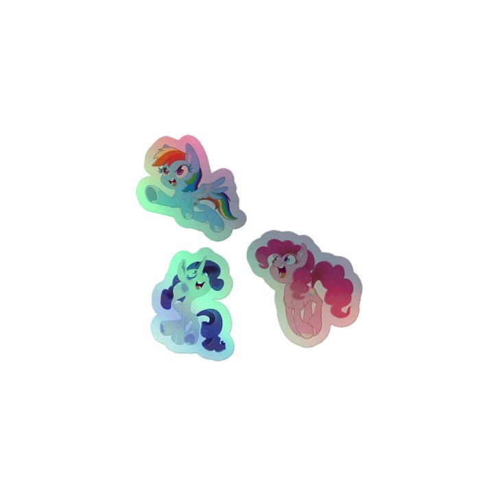 PIknie, Rainbow, Rarity holographic stickers product image (1)