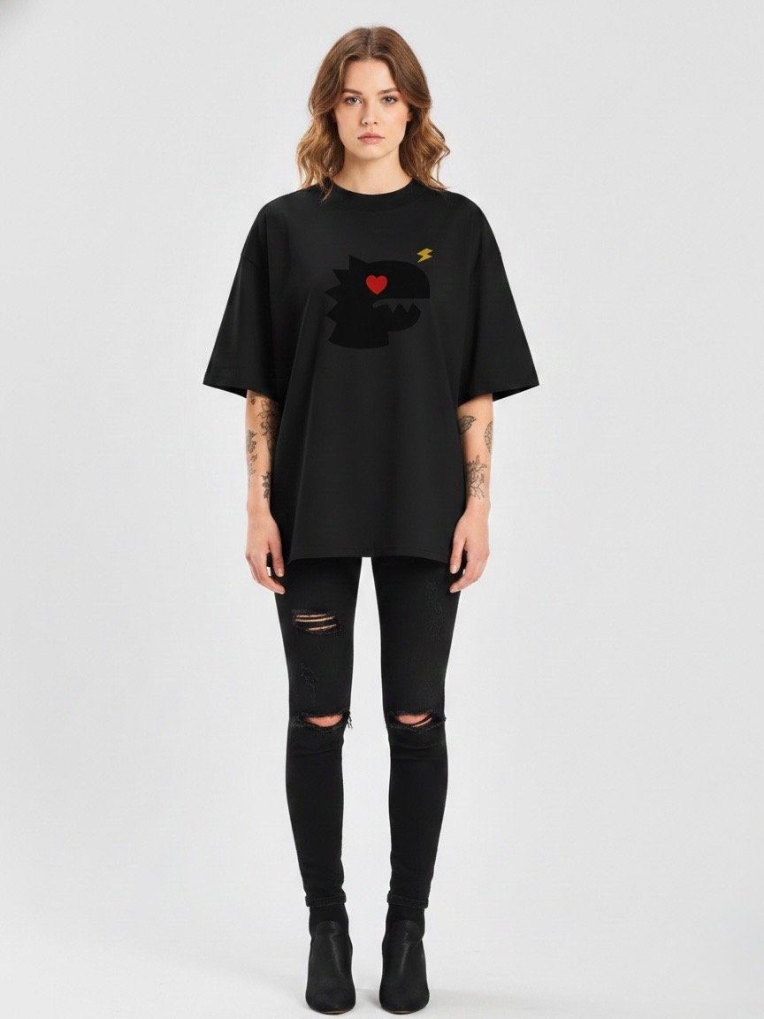 FMB ∣ HEART DINO Oversized Tee Black Edition product image (5)
