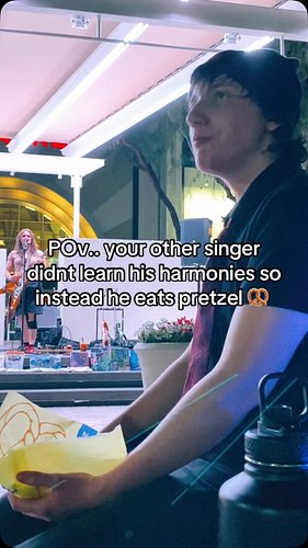 please tell other singer … alex … to learn his harmonies so he can stop eating pretzels 🥨 #leadsinger #harmonies #satelliteec...
