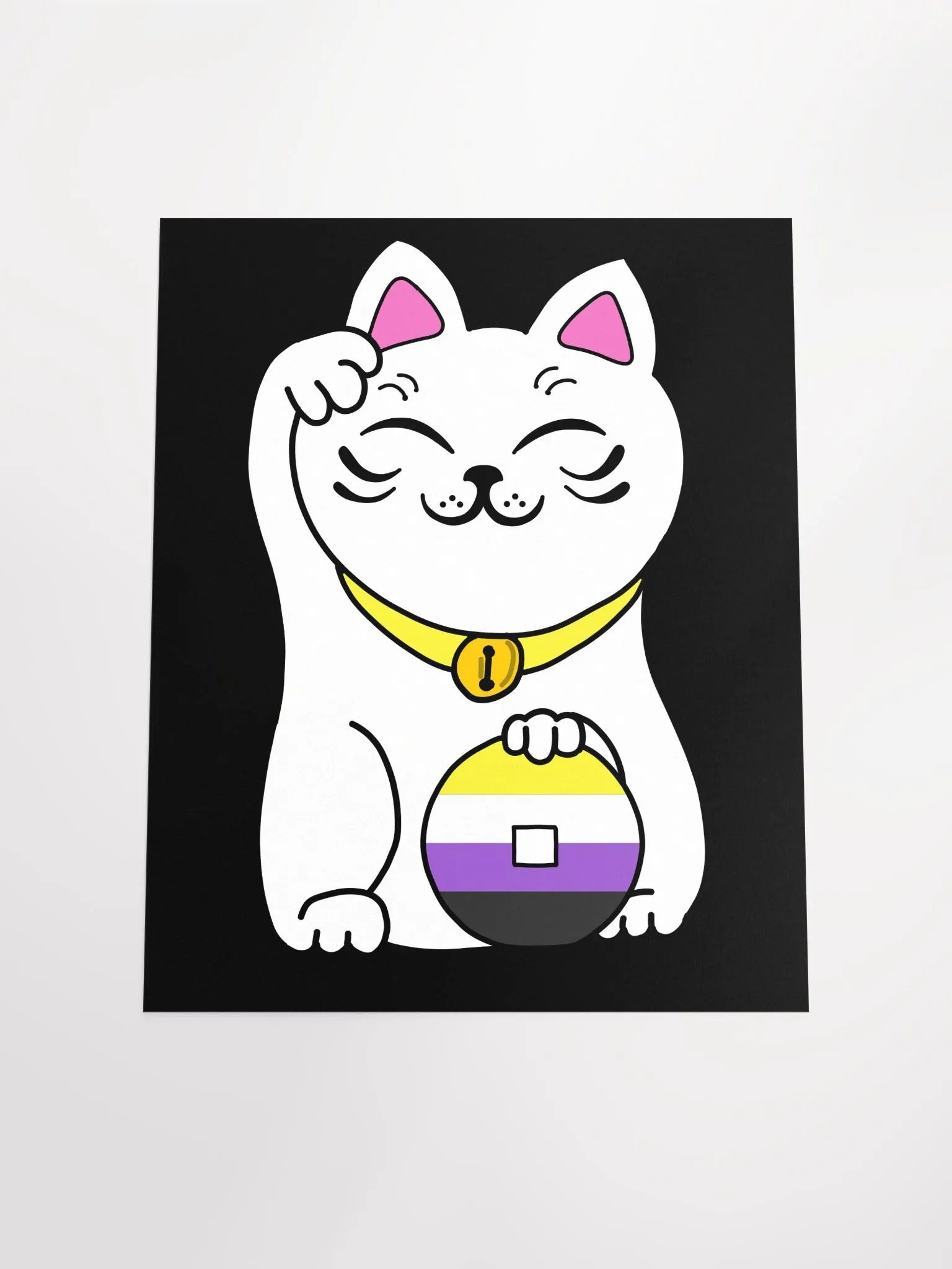 Maneki neko nonbinary pride poster product image (4)