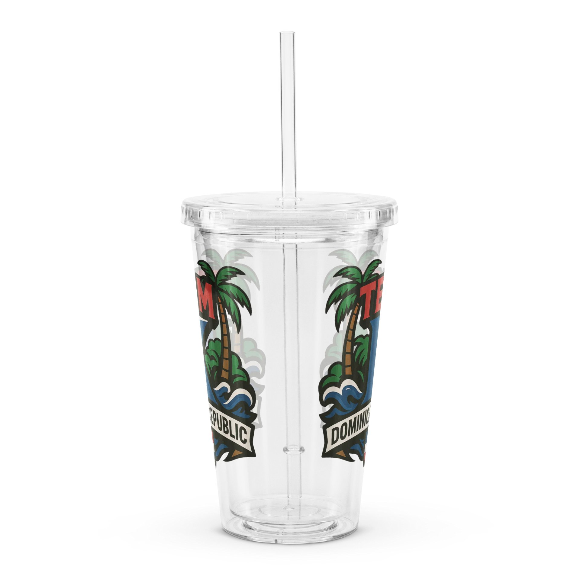 TEAM K Dominican Republic Clear Plastic Tumbler product image (3)