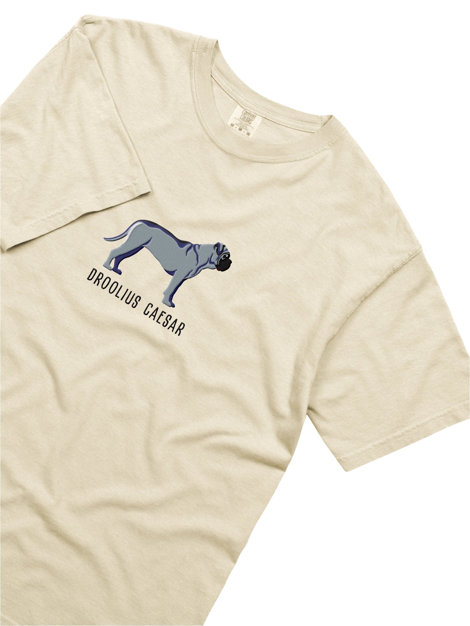 Droolius Caesar T-Shirt(Embroidered) of an English Mastiff(Blue) product image (8)