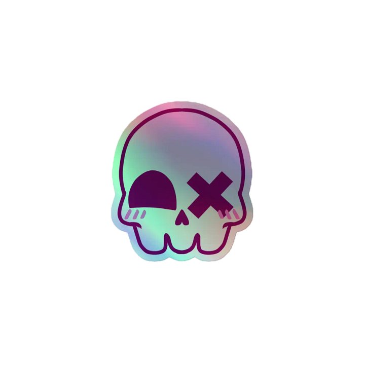 Kawaii Skull Holographic Sticker product image (1)