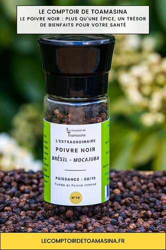 Notre poivre noir Mocajuba, cultivé avec passion sur nos plantations partenaires au Brésil, développe des notes fumées et poi...