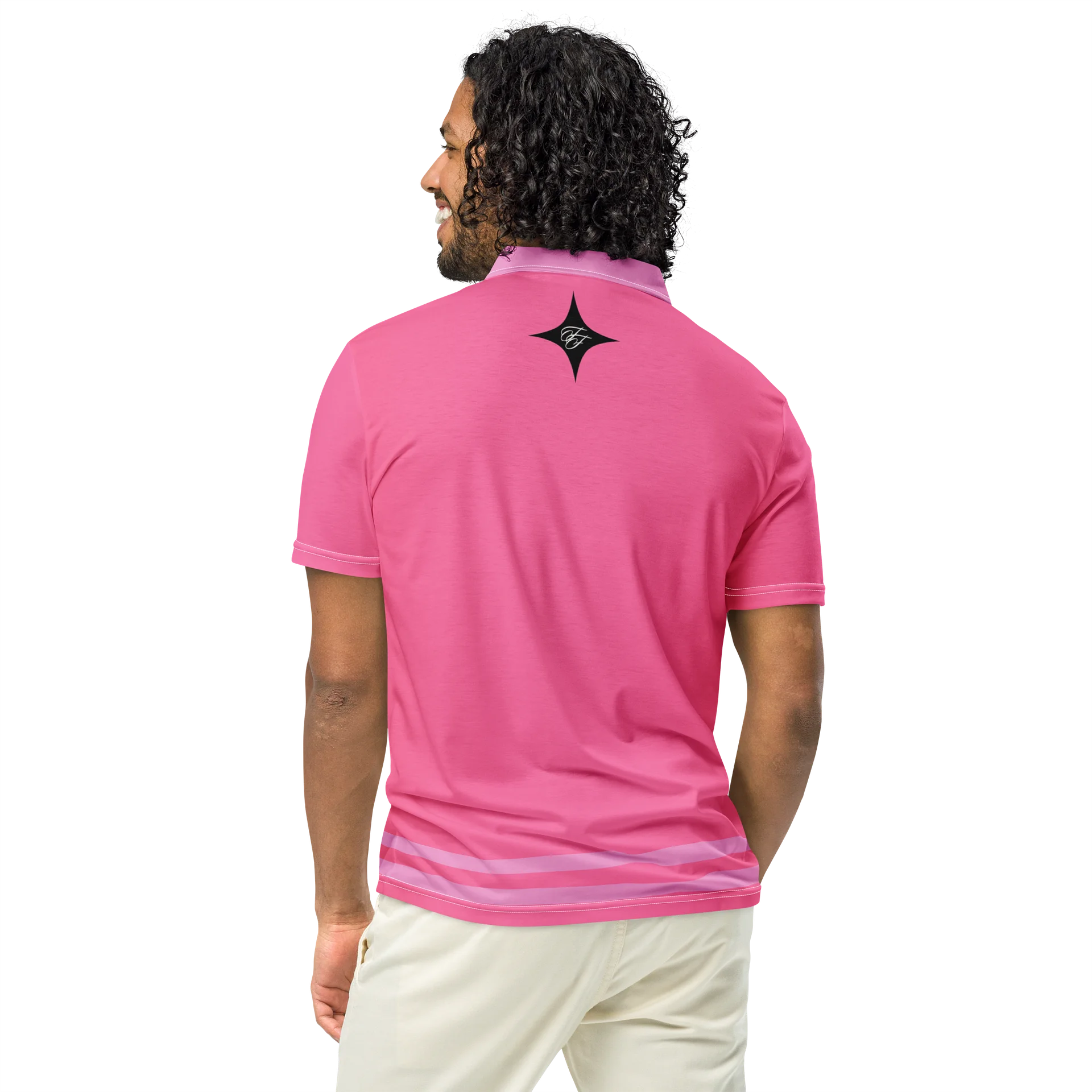 F&F Script Bubble Gum Slim Fit Polo Shirt product image (5)