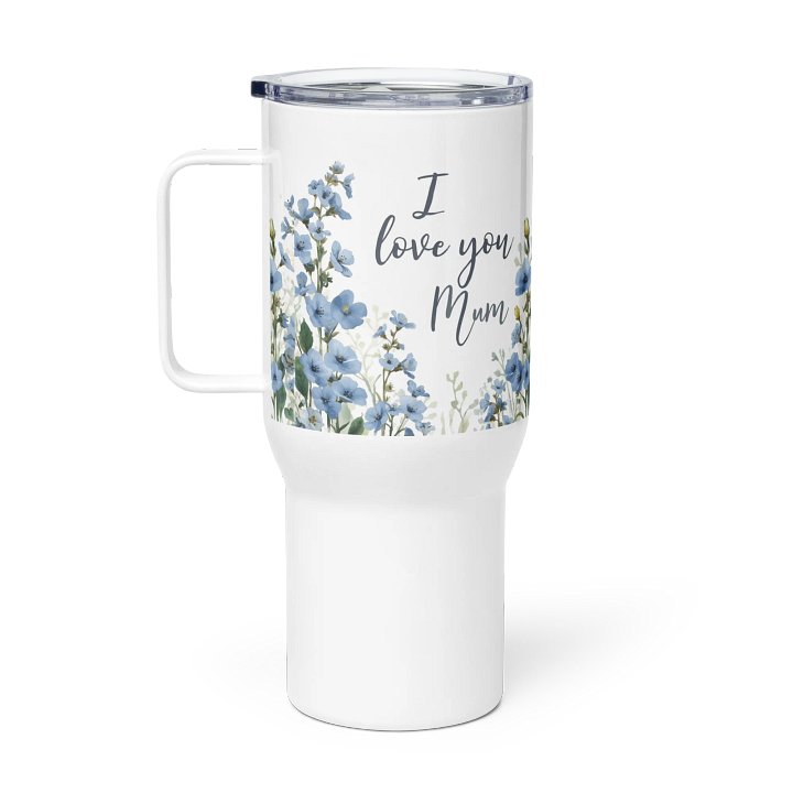Mum's Love Blue Floral Travel Mug product image (1)