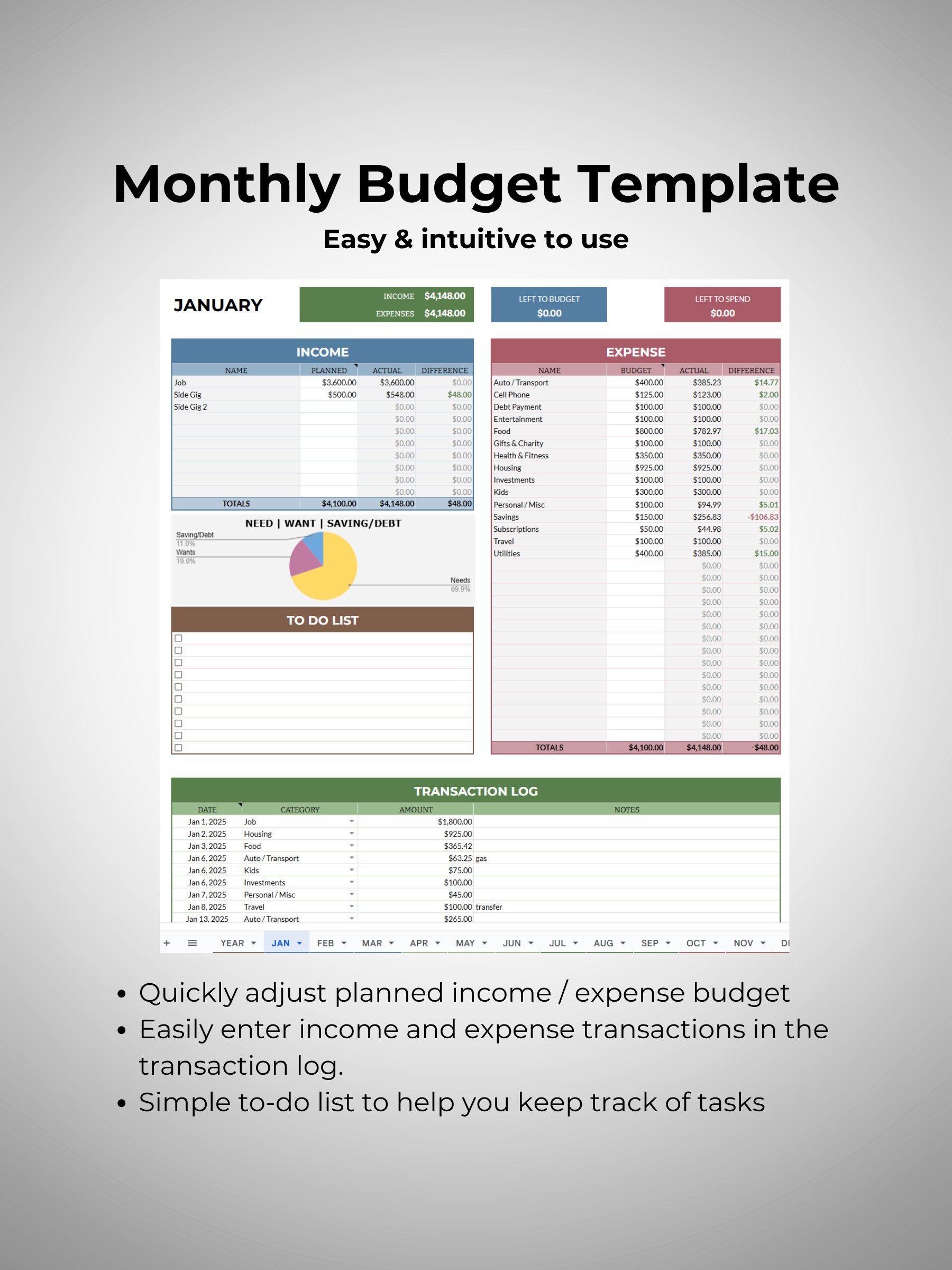 Simple Personal Budget Template (Google Sheets) product image (2)