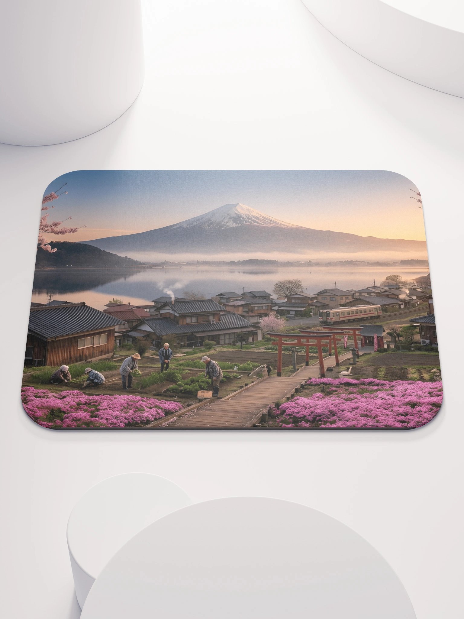 Mount Fuji Village Pink Moss Classic Mouse Pad product image (1)