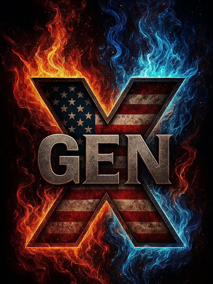 American Flag GenX with Flames product image (1)