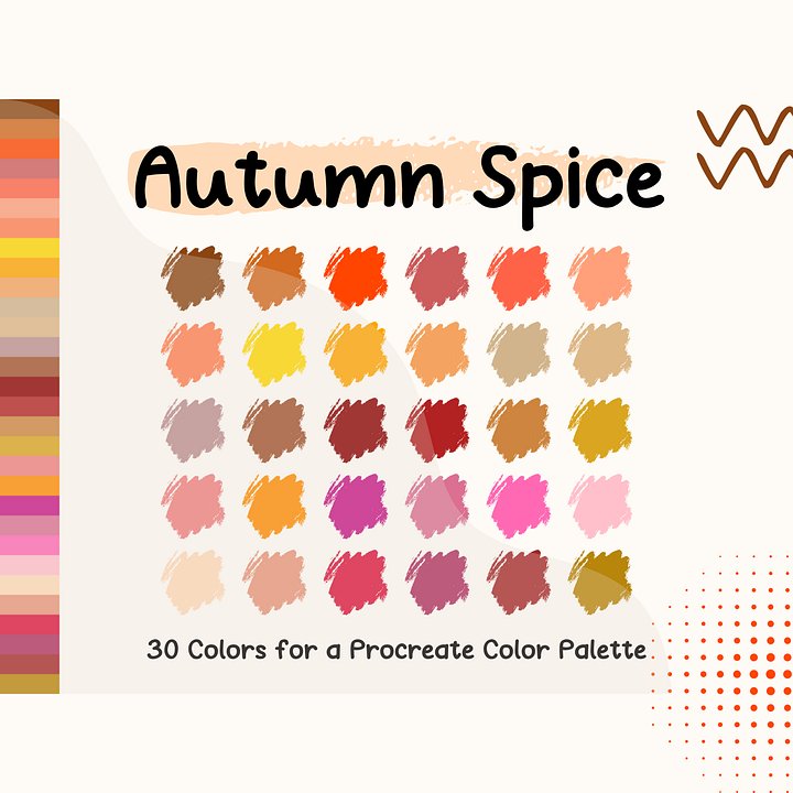Autumn Spice Procreate Color Palette with HEX Codes ★ DIGITAL ★ product image (1)