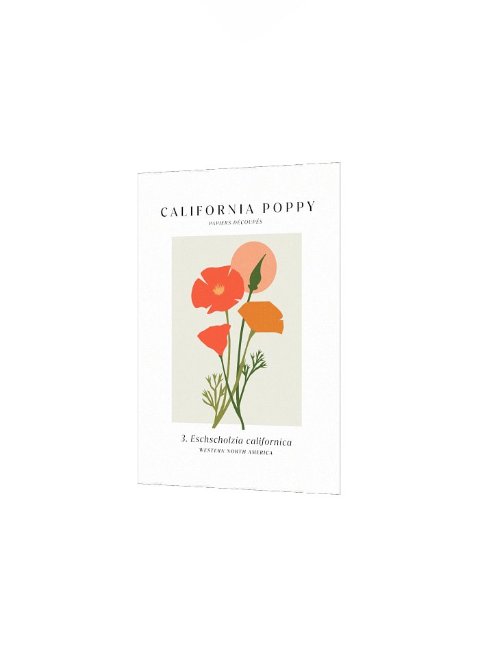 California Poppy Cut Paper Native Plants ✷ Art Print product image (2)