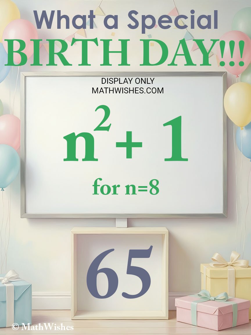 65th Birthday Card - Algebra Equation product image (1)