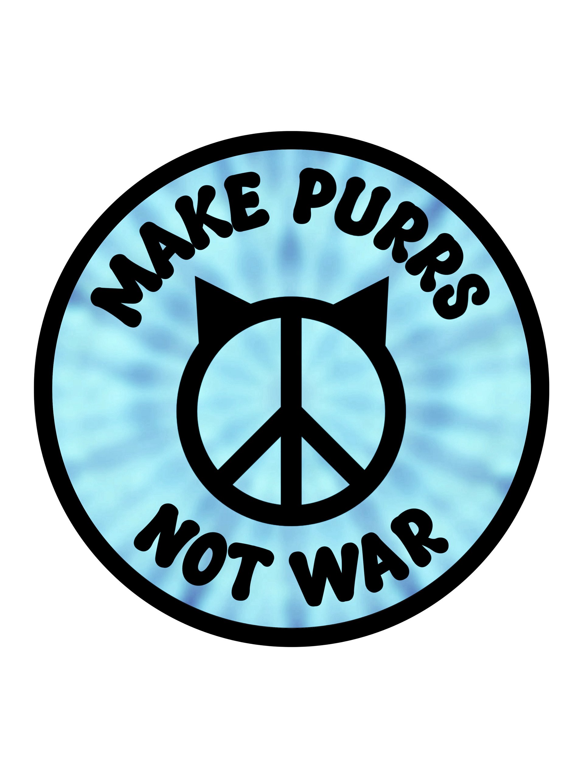 Make Purrs, Not War blue sticker product image (1)