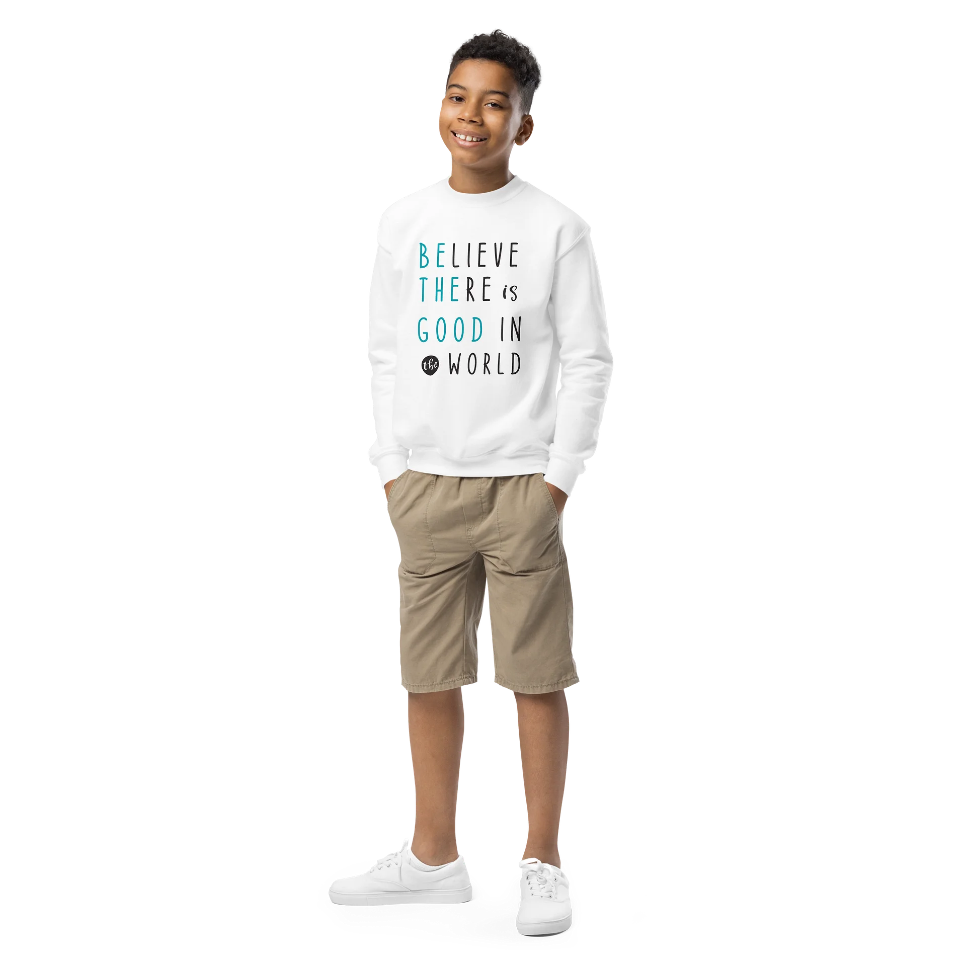 Believe There is Still Good in the World Youth Crew Neck Sweatshirt product image (7)