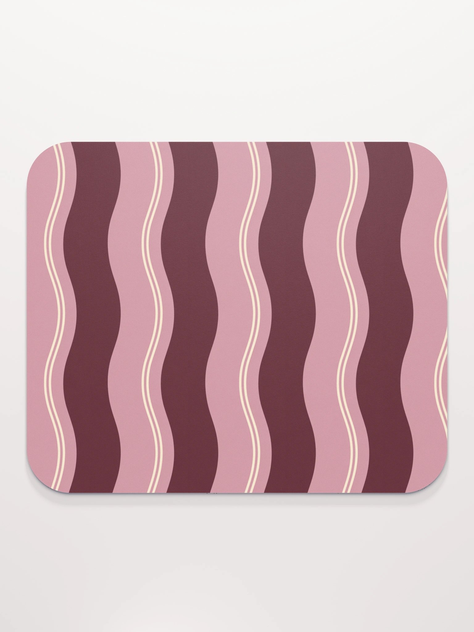 Rose Ribbon Gaming Mouse Pad — Pink & Burgundy Stripes product image (2)