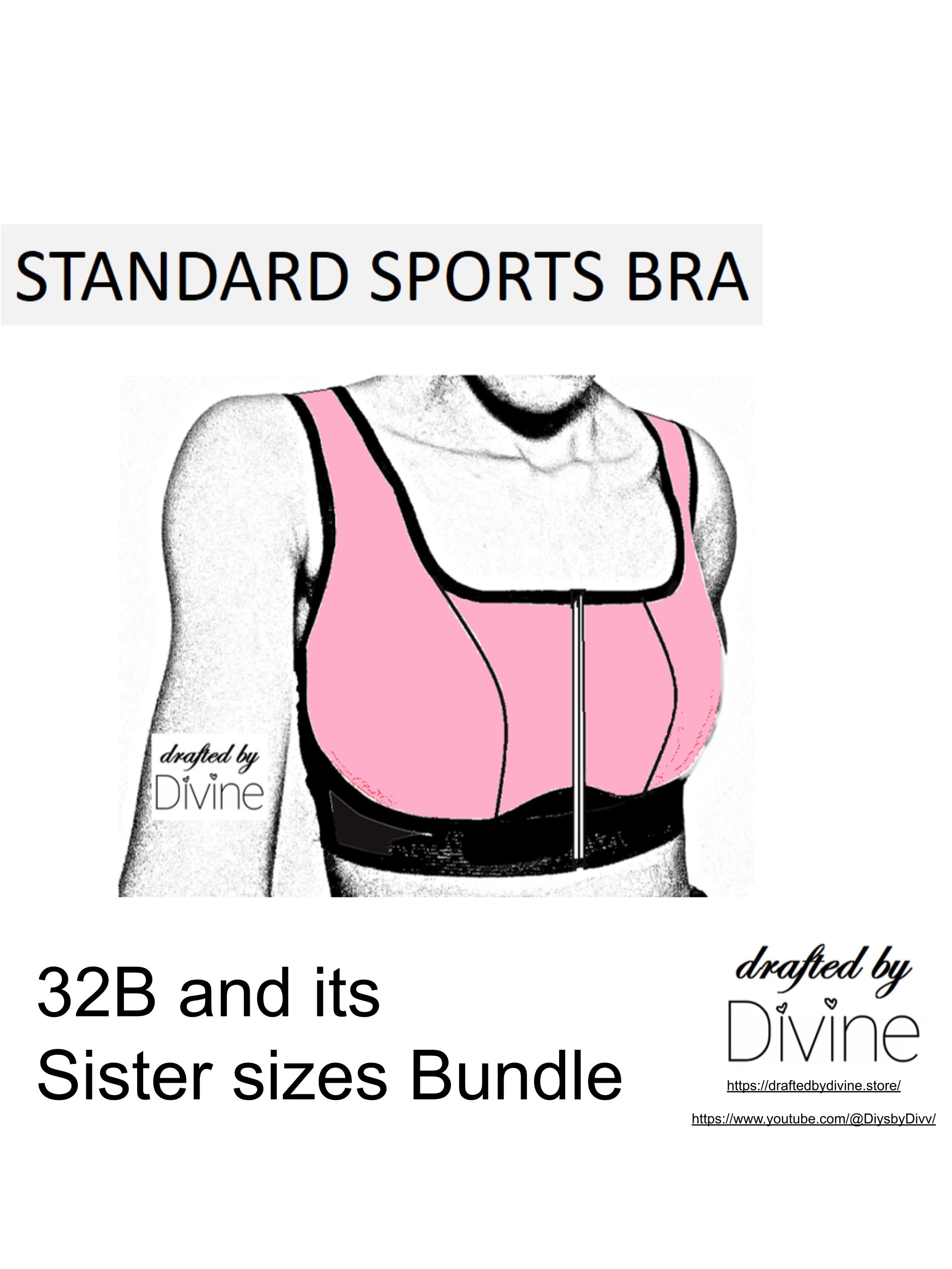 32B Standard Sports Bra Pattern Sister Size Bundle product image (1)
