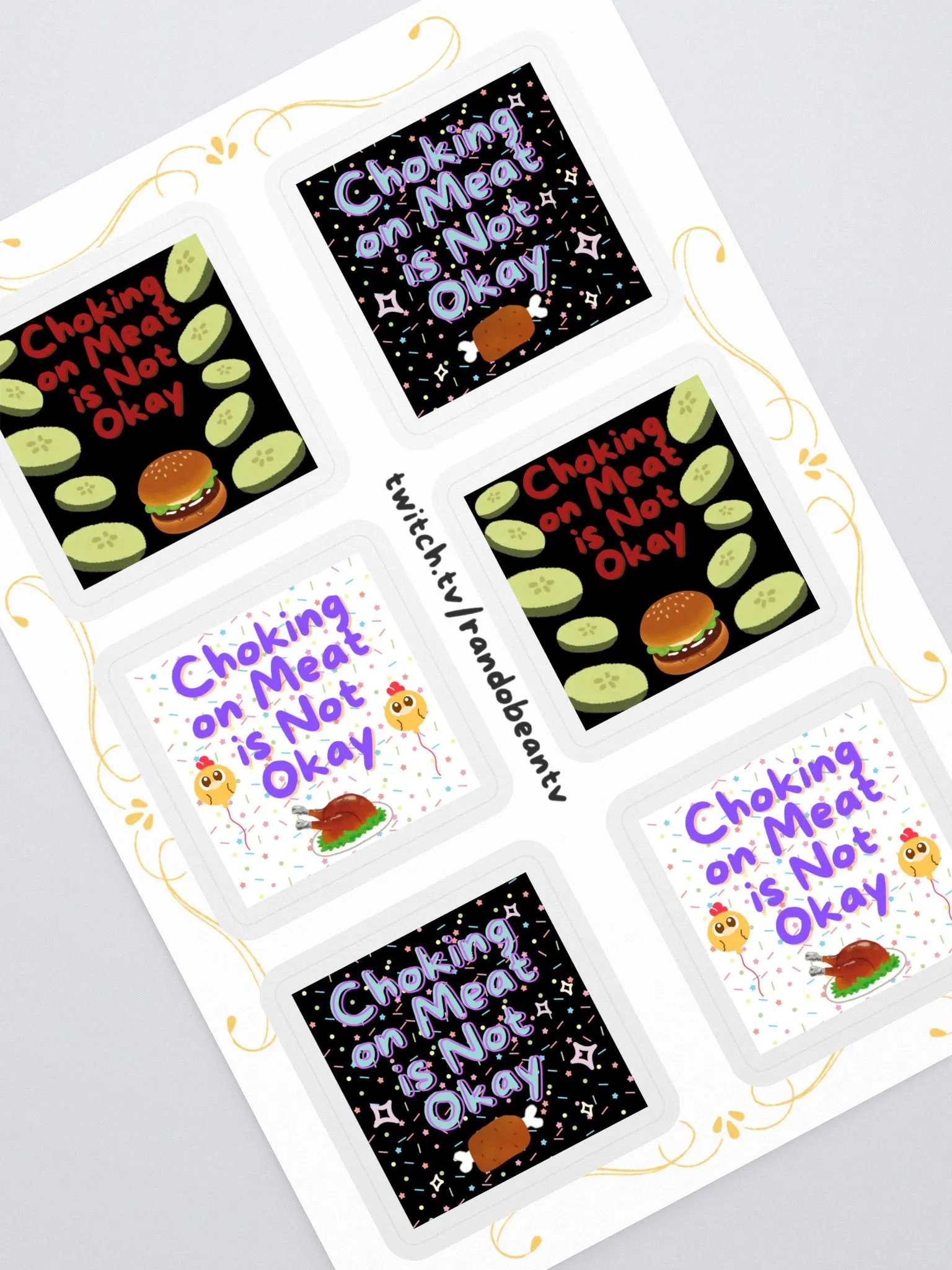 Choking on Meat-6 Sticker Set product image (1)