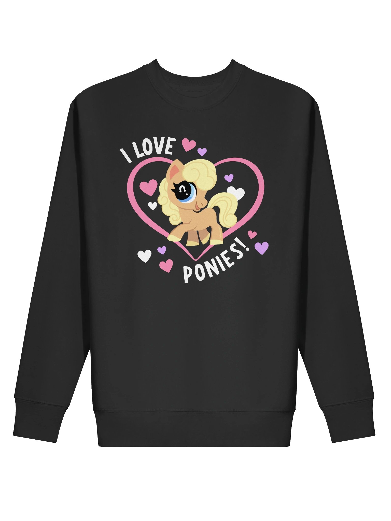 I Love Ponies Sweatshirt (dark) product image (2)