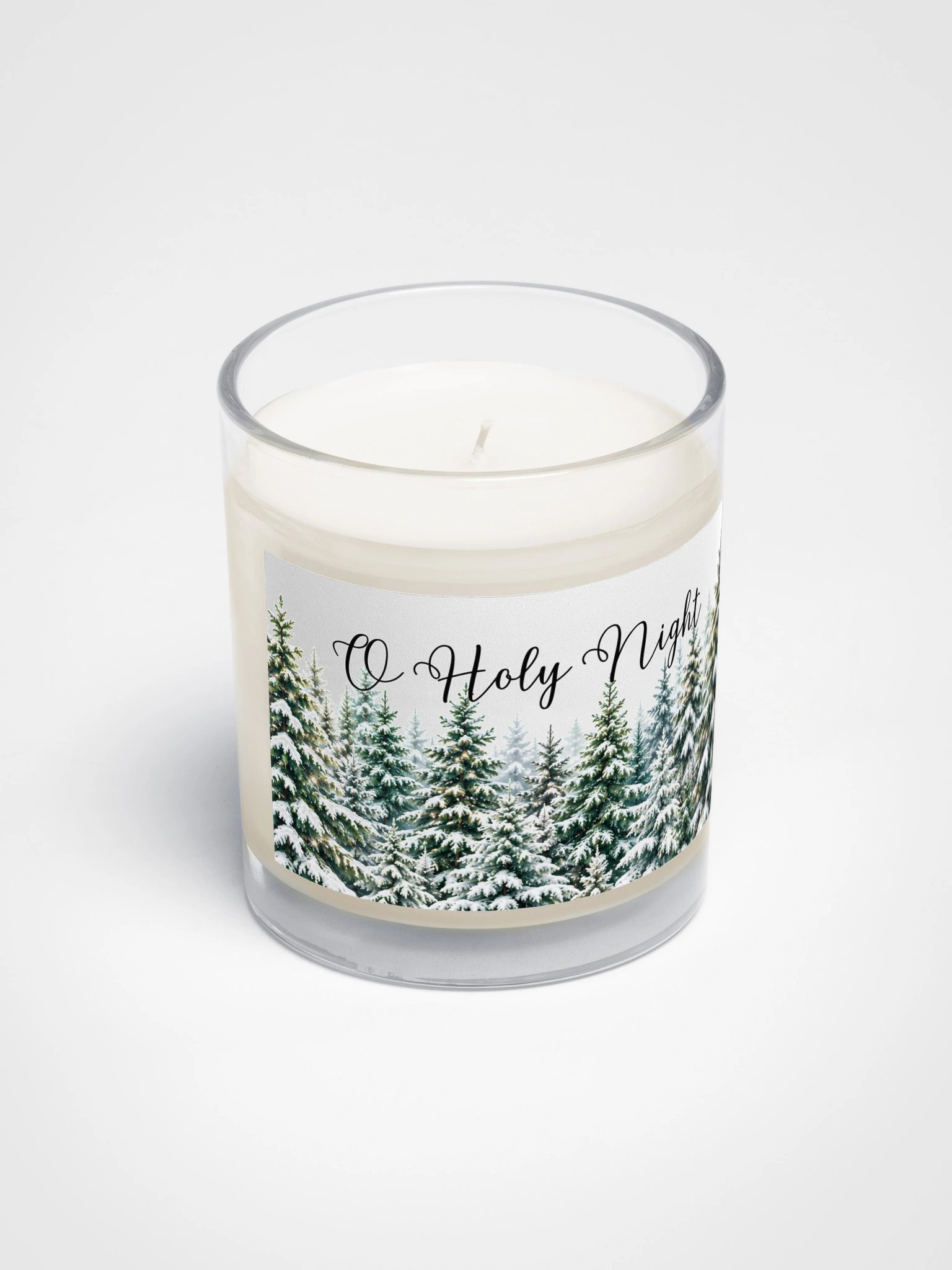 O Holy Night Christmas Candle | Christian Christmas Decor | Snowy Forest Soy Candle | Faith Filled Holiday Gift product image (3)