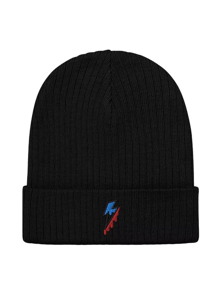 Embroidered Lightning Bolt - Ribbed Knit Beanie product image (1)