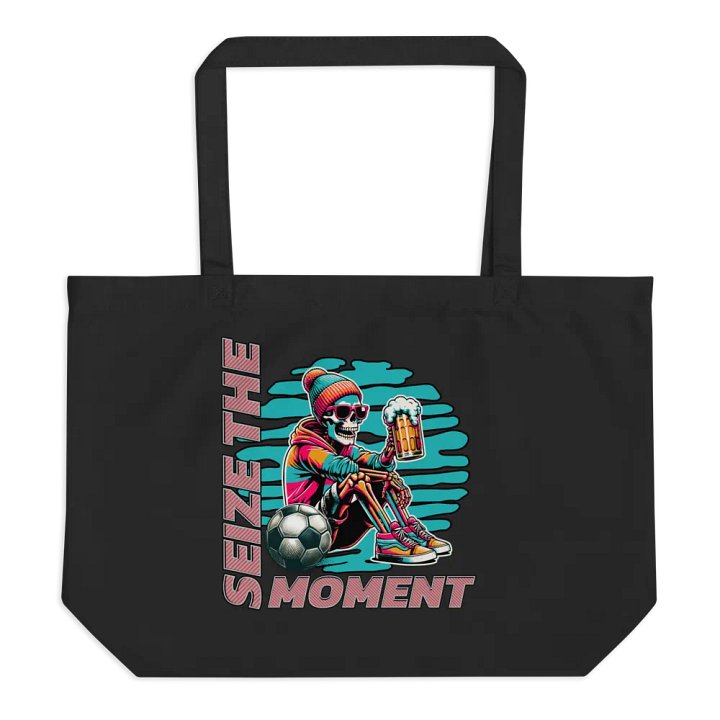 Seize The Moment Skeleton Beer Soccer Chill Eco Tote product image (1)