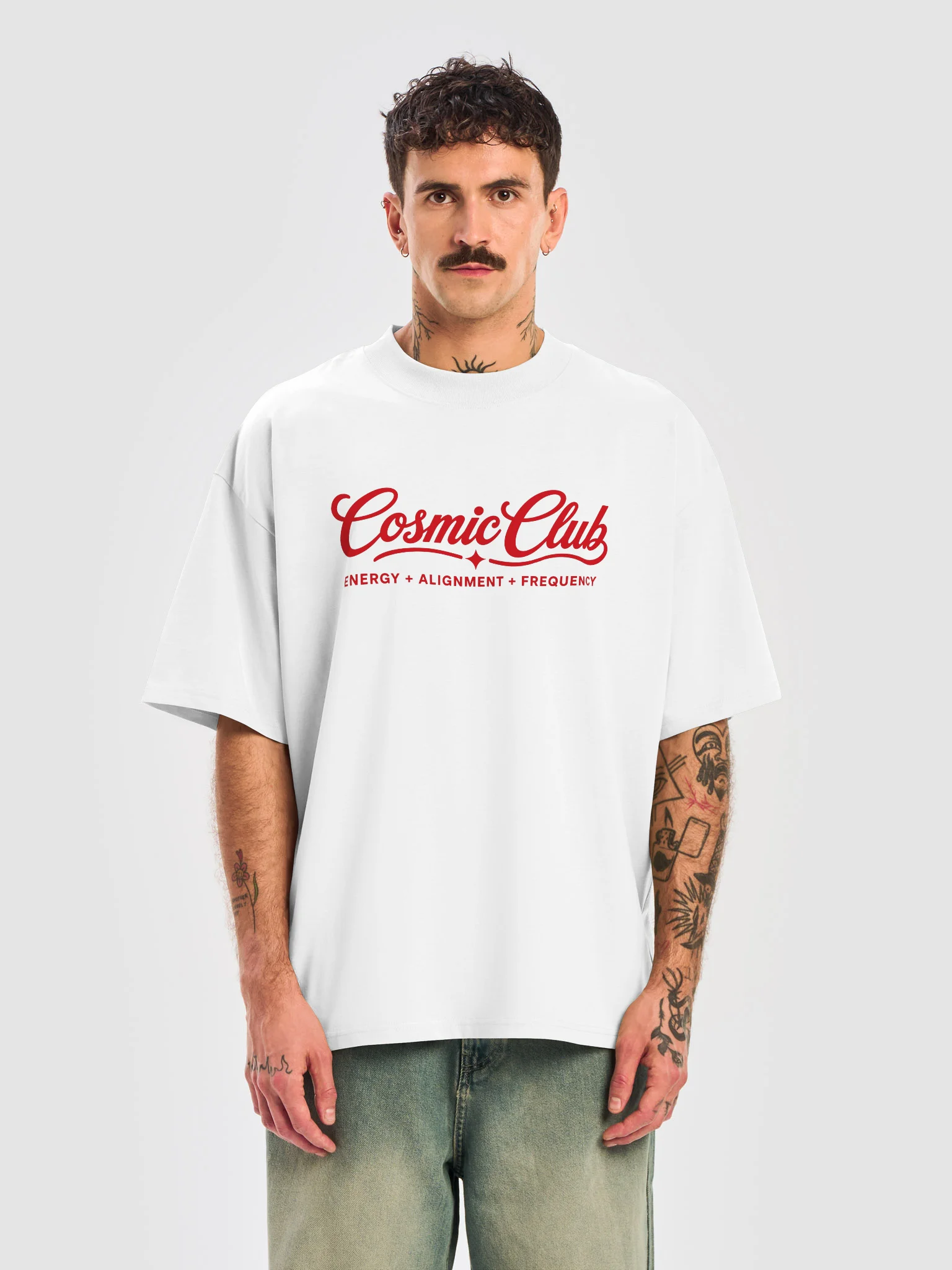 Cosmic Club Oversized Tee White product image (5)