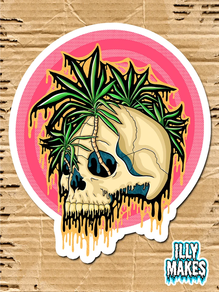 Drippy Tropical Skull II Sticker product image (1)