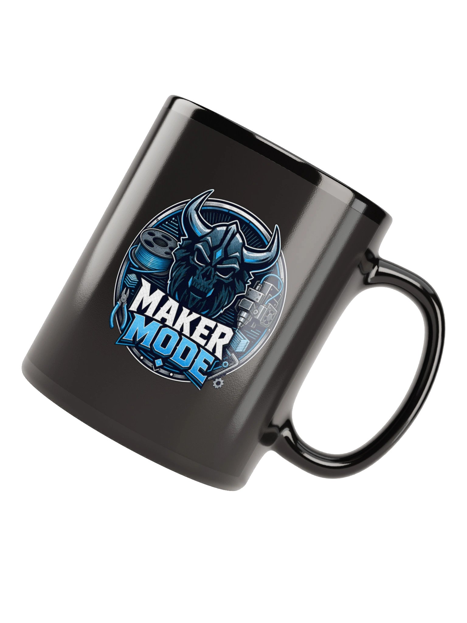 Filament Forged × Maker Mode Black Glossy Mug — Captain Kearn product image (11)