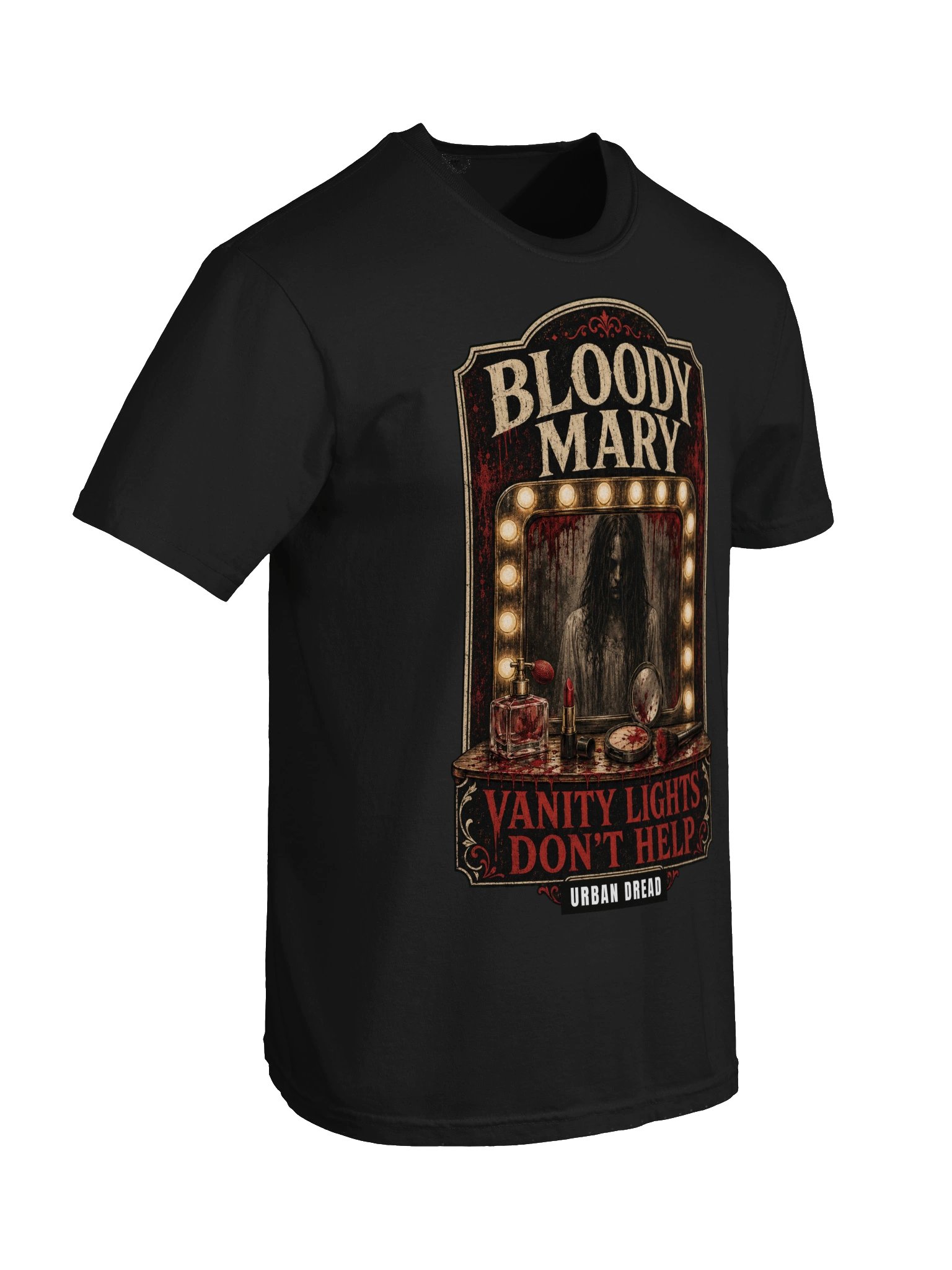 Vanity Lights Don’t Help — Bloody Mary Horror T-Shirt product image (6)