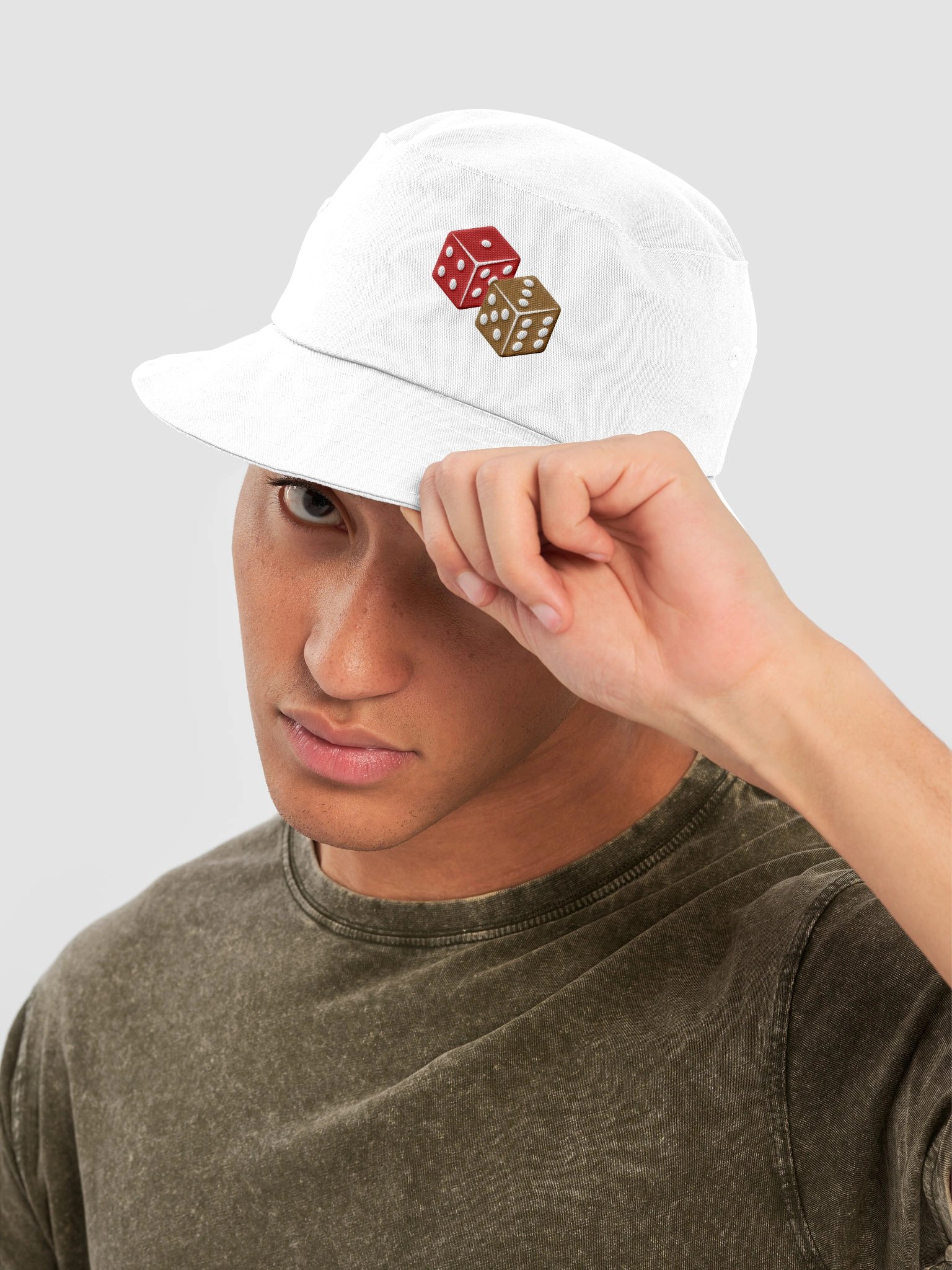 Backgammon Dice Flexfit Bucket Hat White product image (3)