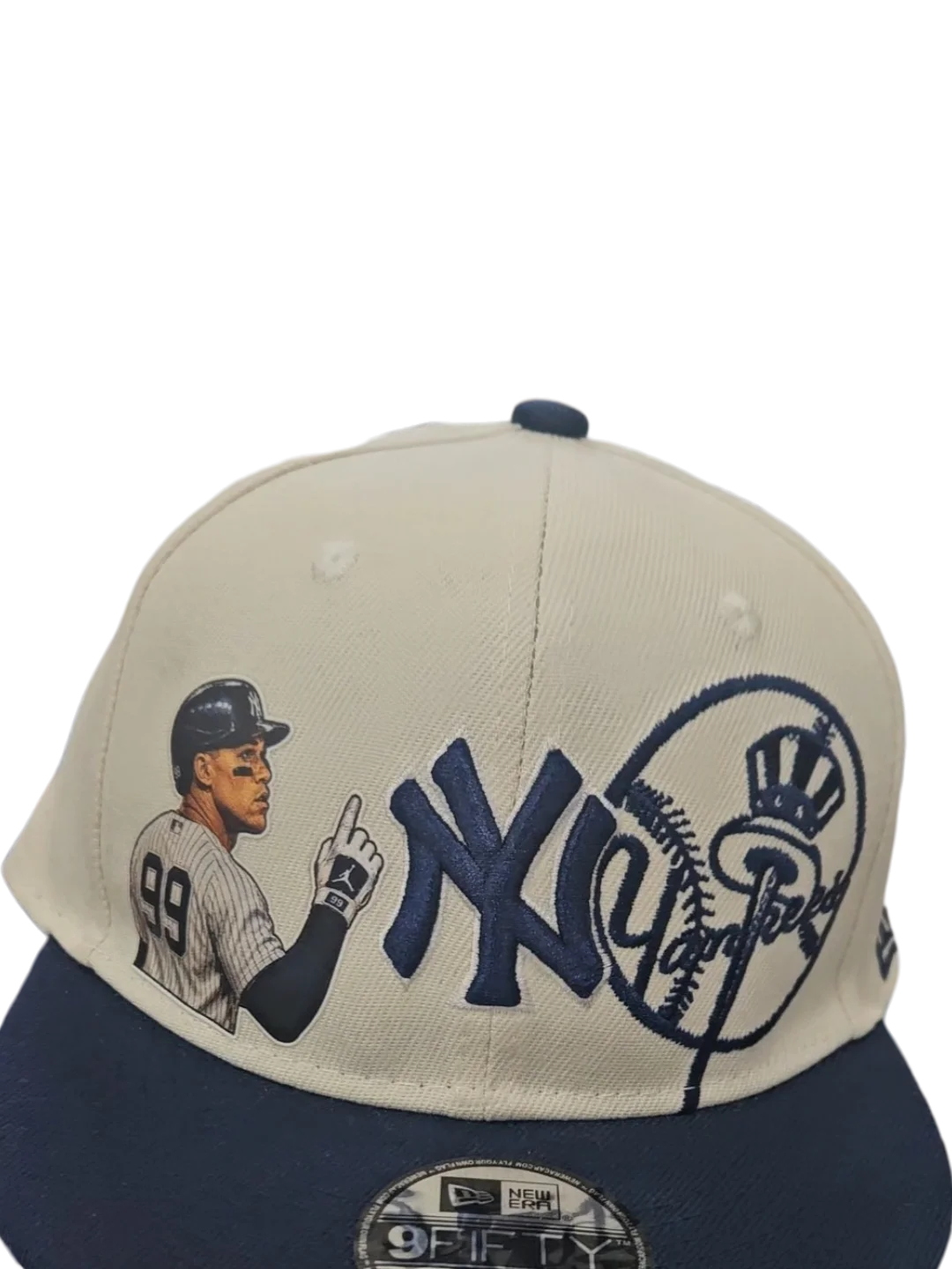 Aaron Judge Heritage Logo Custom Yankees Hat – Cream/Navy product image (1)