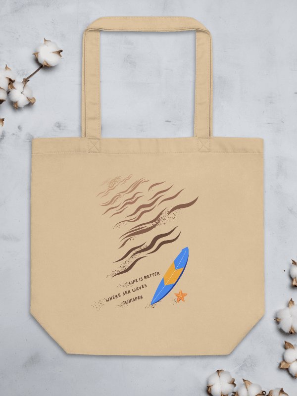 Life Is Better Where Sea Waves Whisper Eco-Friendly Tote Bag ( Side -Beach- ) product image (4)
