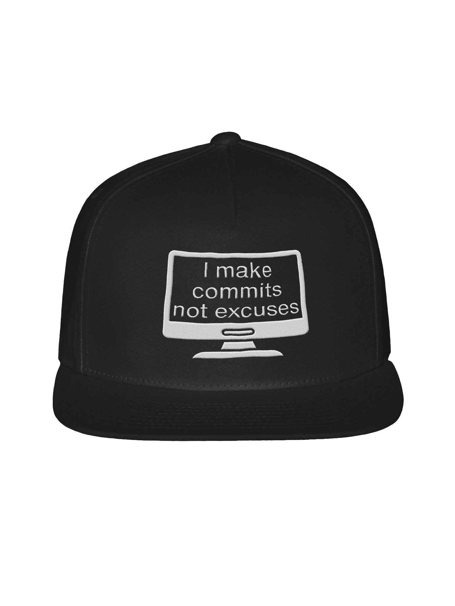 “I Make Commits, Not Excuses.” Snapback Hat – Dev Discipline Edition product image (1)