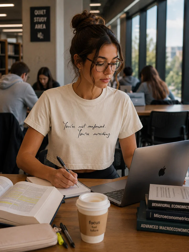 Self Awareness Crop Tee Handwritten Quote Tee Personal Growth Gift For Her Mindful Inspirational Shirt product image (2)