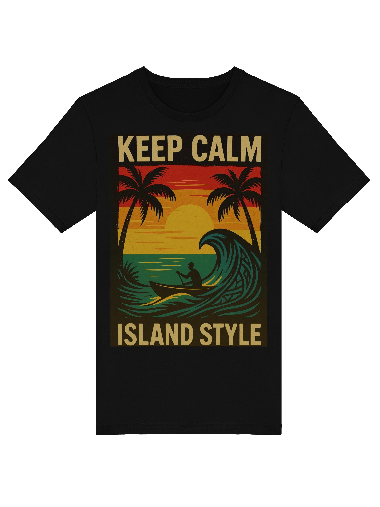 Keep Calm Island Style Hoodie – Tropical Sunset Ocean Wave | Island Life Graphic Hoodie product image (5)