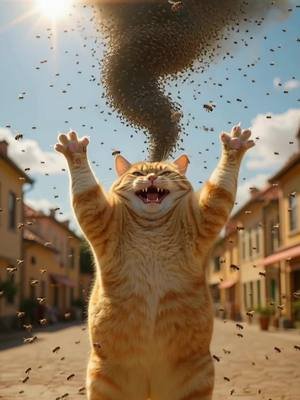 A cat takes revenge on a mean rabbit👹☠️ #cat #orangecat #aicat #fyp #kitten