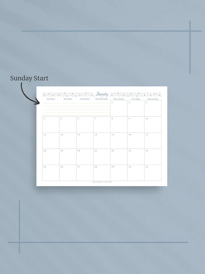 Coastal Dreams 2026 Calendar - Single Page per Month, Sunday Start, Letter Size product image (2)