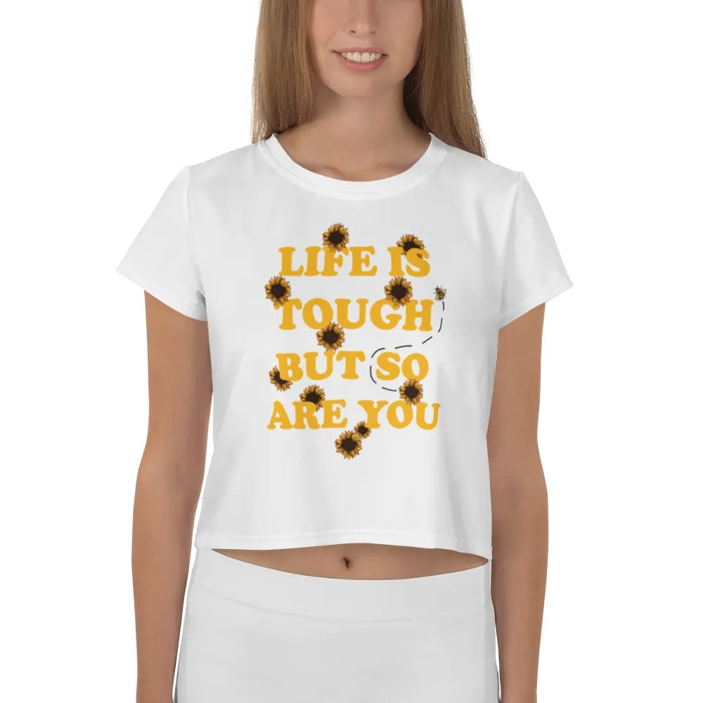 Life Is Tough Vintage Crop - Yellow (2X/3X) product image (1)